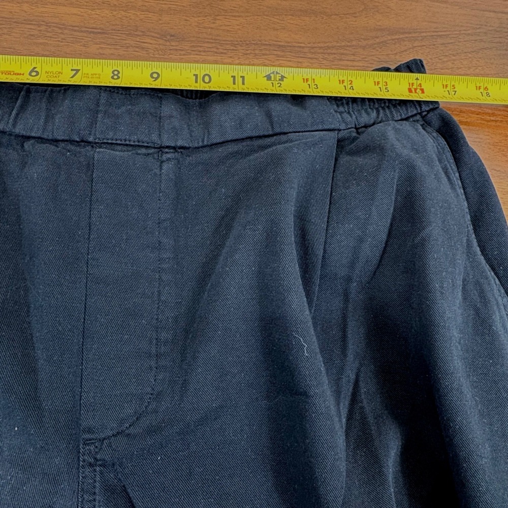 COS Black Wide Leg Cropped Pants Elastic Waist Lagenlook Lyocell Cotton‎ Size L - Picture 8 of 13